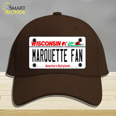 Marquette Fan Novelty License Plate Hat Cotton / Dark Brown