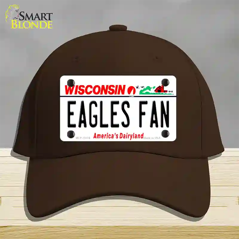 Eagles Fan Wisconsin Novelty License Plate Hat Cotton / Dark Brown