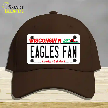 Eagles Fan Wisconsin Novelty License Plate Hat Cotton / Dark Brown