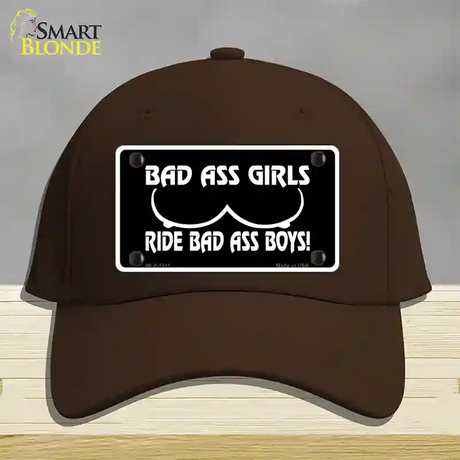 Bad Ass Girls Novelty License Plate Hat Cotton / Dark Brown