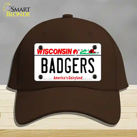 Badgers Novelty License Plate Hat Cotton / Dark Brown