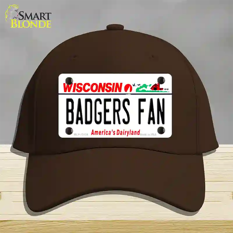 Badgers Fan Novelty License Plate Hat Cotton / Dark Brown