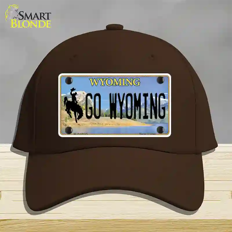 Go Wyoming Novelty License Plate Hat Cotton / Dark Brown