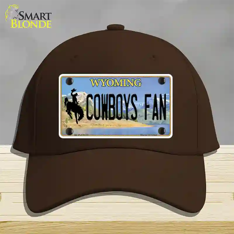 Cowboys Fan Wyoming Novelty License Plate Hat Cotton / Dark Brown