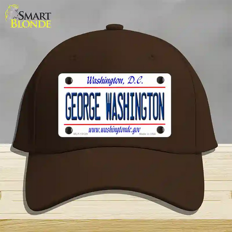 George Washington Novelty License Plate Hat Cotton / Dark Brown