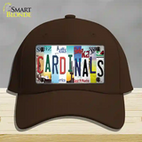 Cardinals Strip Art Novelty License Plate Hat Tag Cotton / Dark Brown