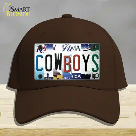 Cowboys Strip Art Novelty License Plate Hat Tag Cotton / Dark Brown