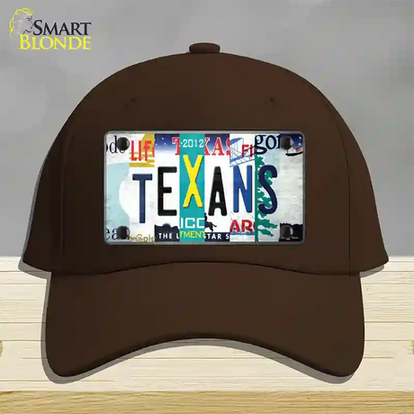 Texans Strip Art Novelty License Plate Hat Tag Cotton / Dark Brown