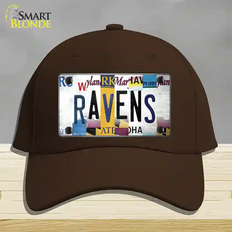 Ravens Strip Art Novelty License Plate Hat Tag Cotton / Dark Brown