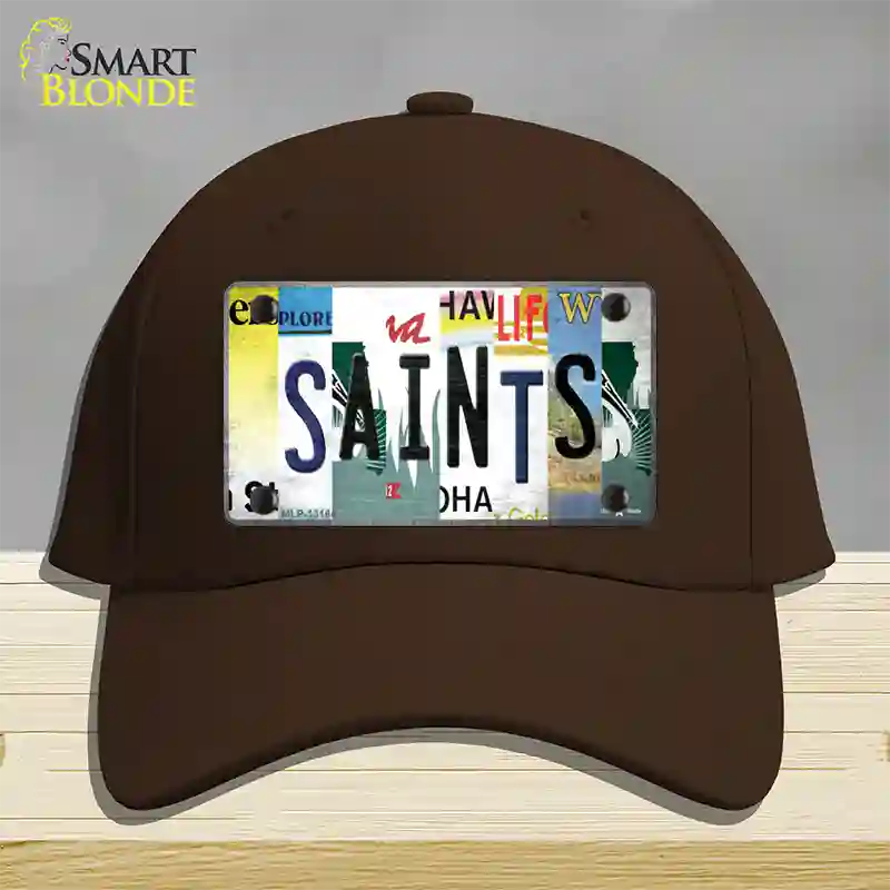 Saints Strip Art Novelty License Plate Hat Tag Cotton / Dark Brown