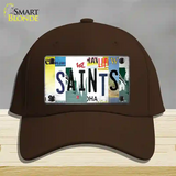 Saints Strip Art Novelty License Plate Hat Tag Cotton / Dark Brown