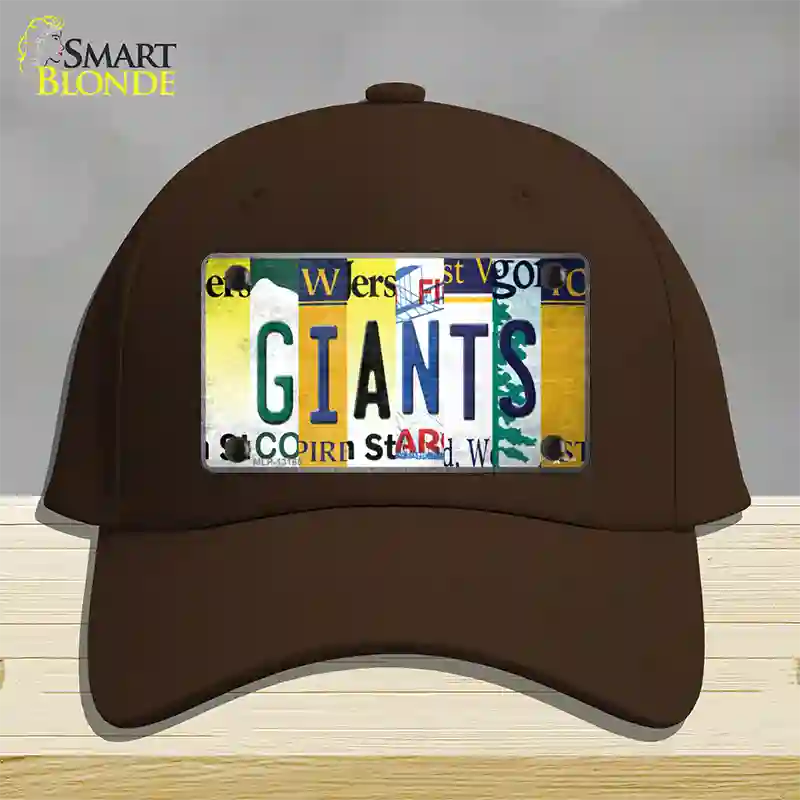 Giants Strip Art Novelty License Plate Hat Tag Cotton / Dark Brown