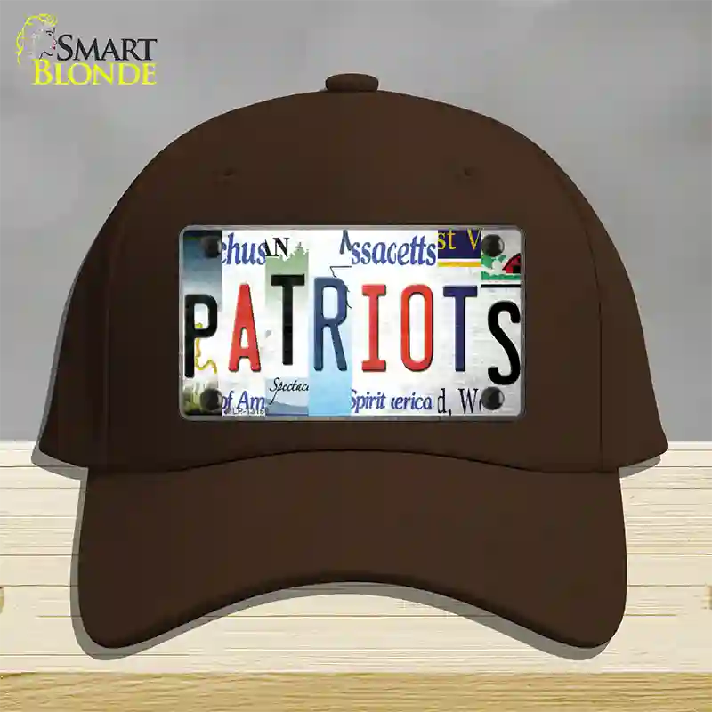 Patriots Strip Art Novelty License Plate Hat Tag Cotton / Dark Brown