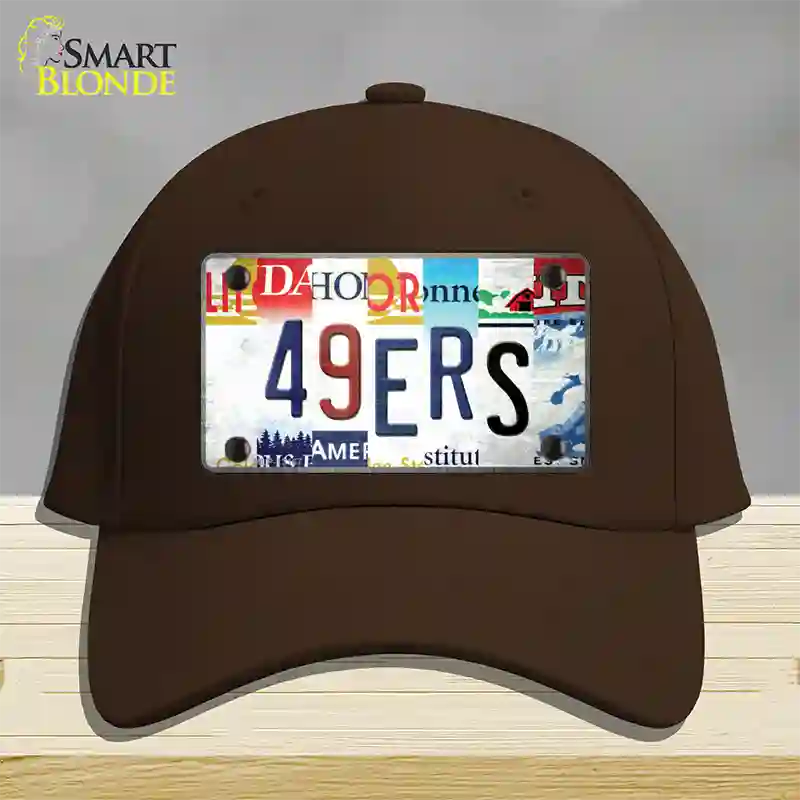 49ers Strip Art Novelty License Plate Hat Tag Cotton / Dark Brown