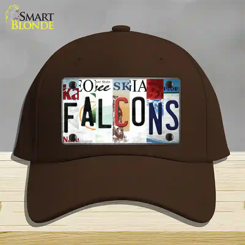 Falcons Strip Art Novelty License Plate Hat Tag Cotton / Dark Brown