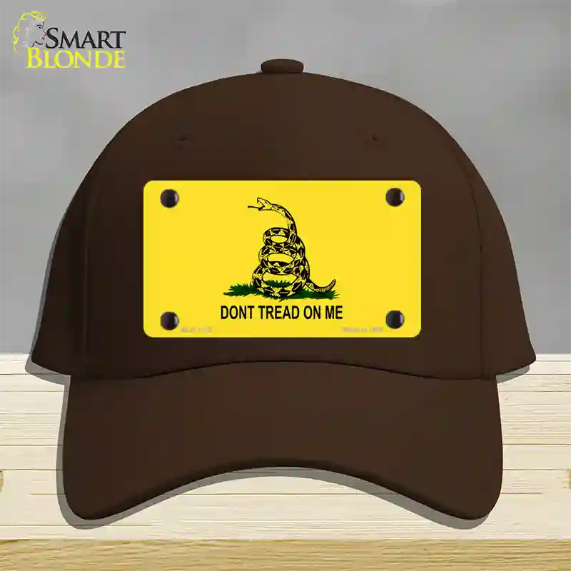 Dont Tread On Me Yellow Novelty License Plate Hat Cotton / Dark Brown