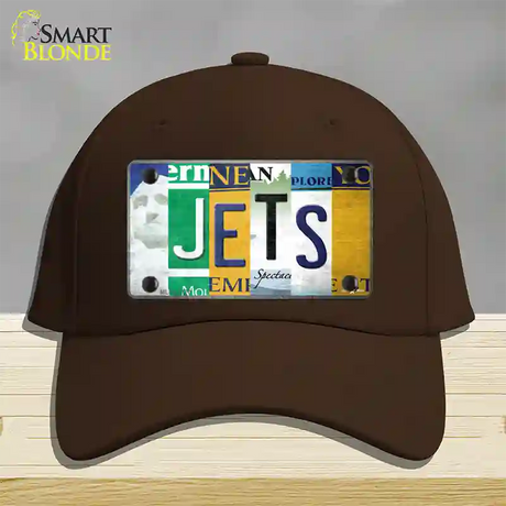 Jets Strip Art Novelty License Plate Hat Tag Cotton / Dark Brown