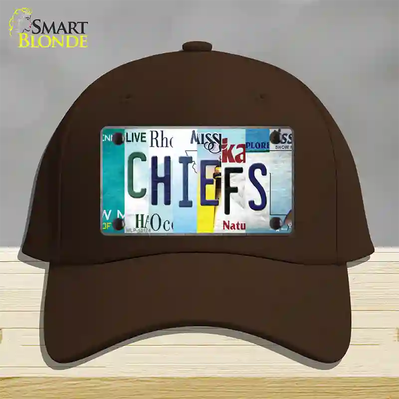 Chiefs Strip Art Novelty License Plate Hat Tag Cotton / Dark Brown