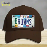 Browns Strip Art Novelty License Plate Hat Tag Cotton / Dark Brown