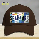 Seahawks Strip Art Novelty License Plate Hat Tag Cotton / Dark Brown