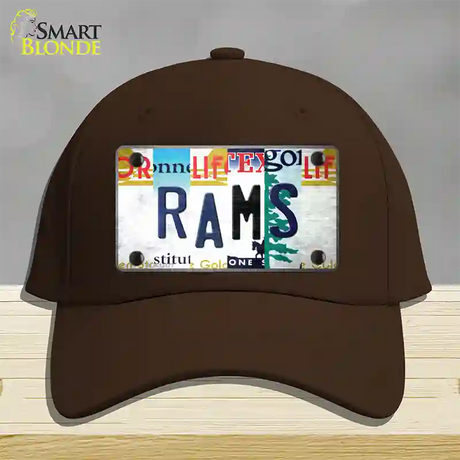 Rams Strip Art Novelty License Plate Hat Tag Cotton / Dark Brown