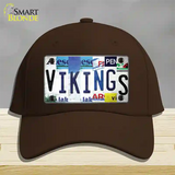 Vikings Strip Art Novelty License Plate Hat Tag Cotton / Dark Brown