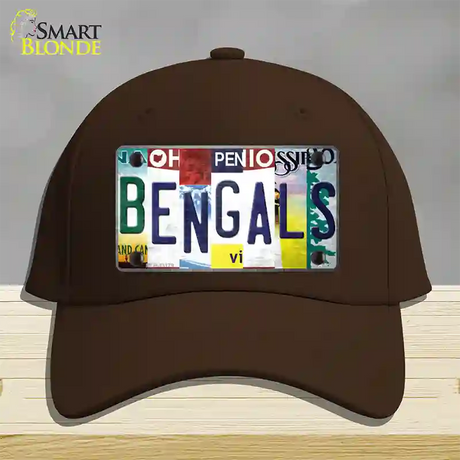 Bengals Strip Art Novelty License Plate Hat Tag Cotton / Dark Brown