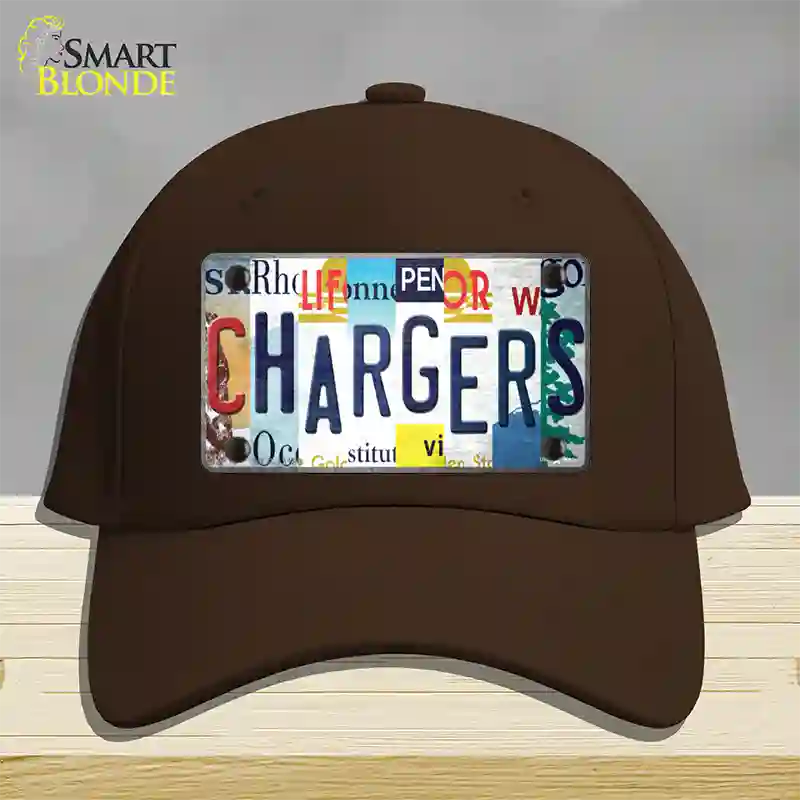 Chargers Strip Art Novelty License Plate Hat Tag Cotton / Dark Brown