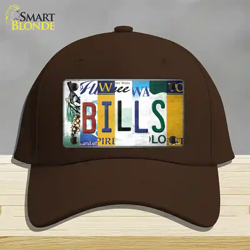 Bills Strip Art Novelty License Plate Hat Tag Cotton / Dark Brown