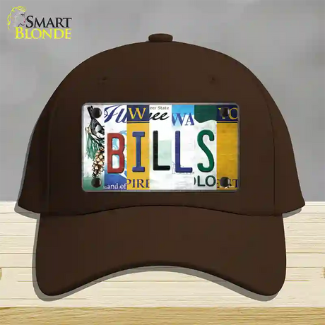 Bills Strip Art Novelty License Plate Hat Tag Cotton / Dark Brown