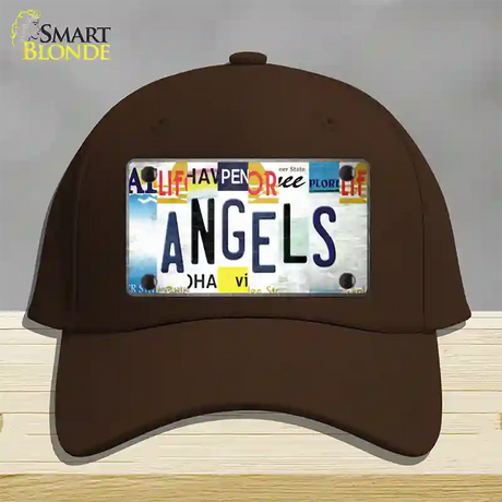 Angels Strip Art Novelty License Plate Hat Tag Cotton / Dark Brown