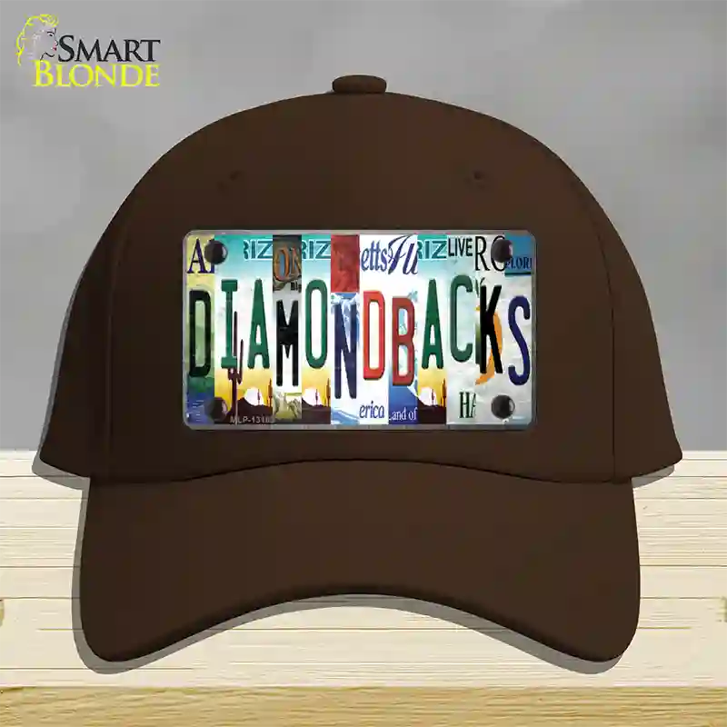 Diamondbacks Strip Art Novelty License Plate Hat Tag Cotton / Dark Brown