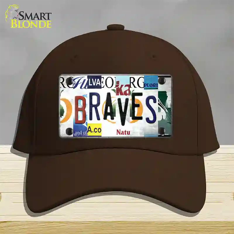 Braves Strip Art Novelty License Plate Hat Tag Cotton / Dark Brown