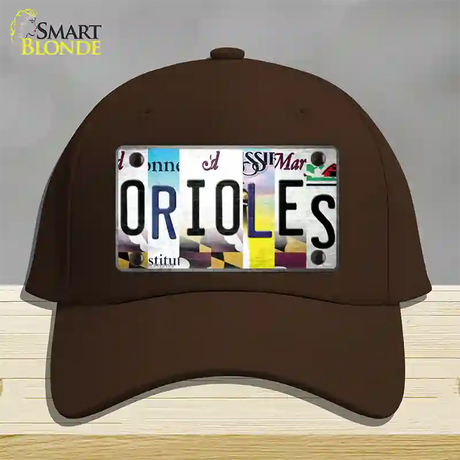 Orioles Strip Art Novelty License Plate Hat Tag Cotton / Dark Brown