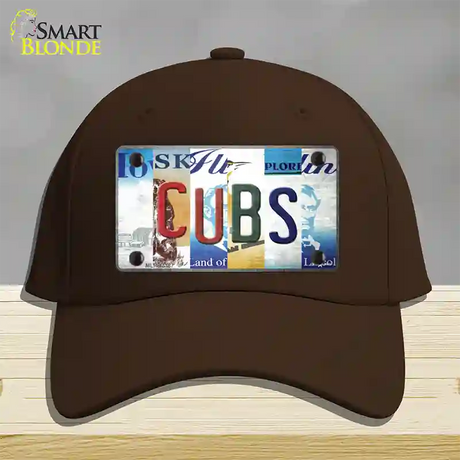 Cubs Strip Art Novelty License Plate Hat Tag Cotton / Dark Brown