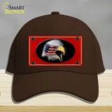 American Flag Eagle Red Novelty License Plate Hat Cotton / Dark Brown