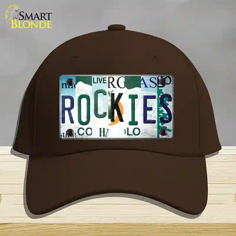 Rockies Strip Art Novelty License Plate Hat Tag Cotton / Dark Brown