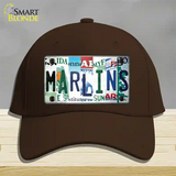 Marlins Strip Art Novelty License Plate Hat Tag Cotton / Dark Brown