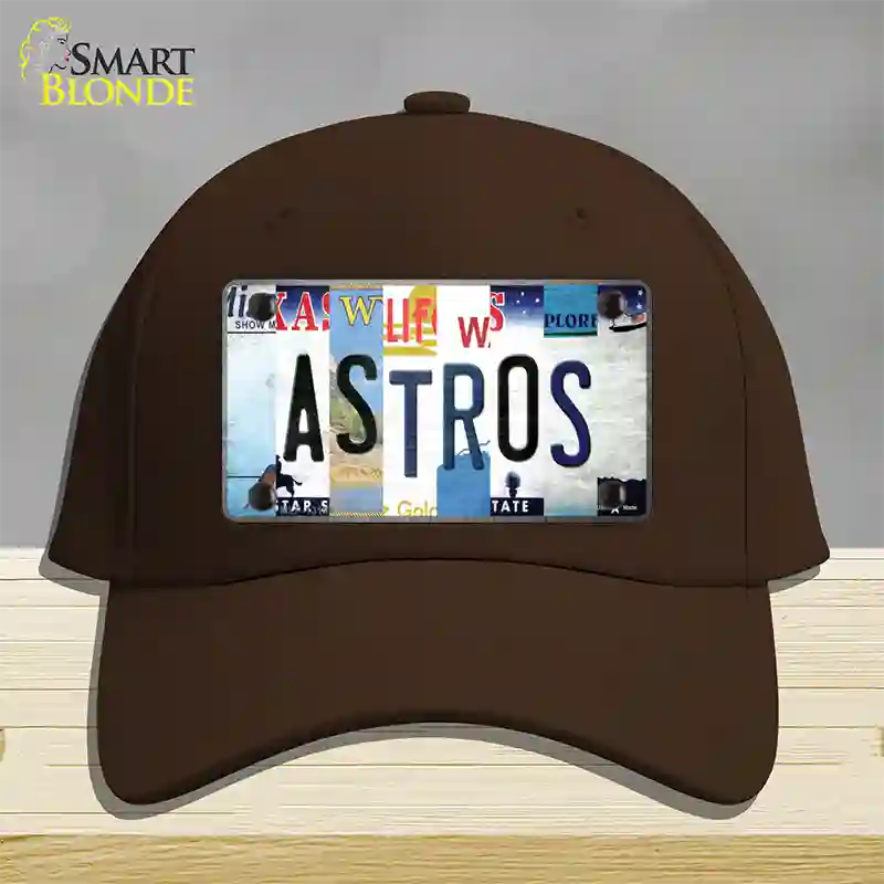 Astros Strip Art Novelty License Plate Hat Tag Cotton / Dark Brown