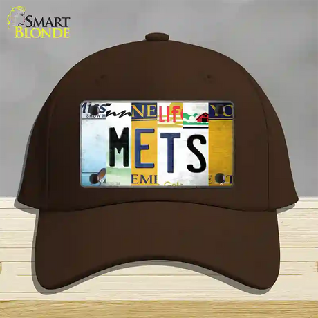 Mets Strip Art Novelty License Plate Hat Tag Cotton / Dark Brown