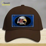 American Flag Eagle Blue Novelty License Plate Hat Cotton / Dark Brown