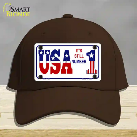 USA Still 1 Novelty License Plate Hat Cotton / Dark Brown