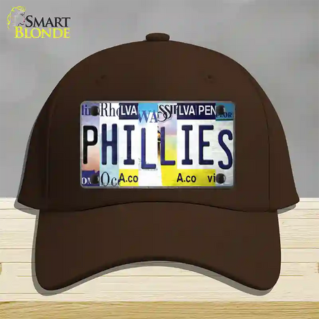 Phillies Strip Art Novelty License Plate Hat Tag Cotton / Dark Brown