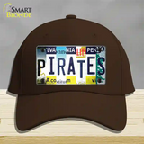 Pirates Strip Art Novelty License Plate Hat Tag Cotton / Dark Brown