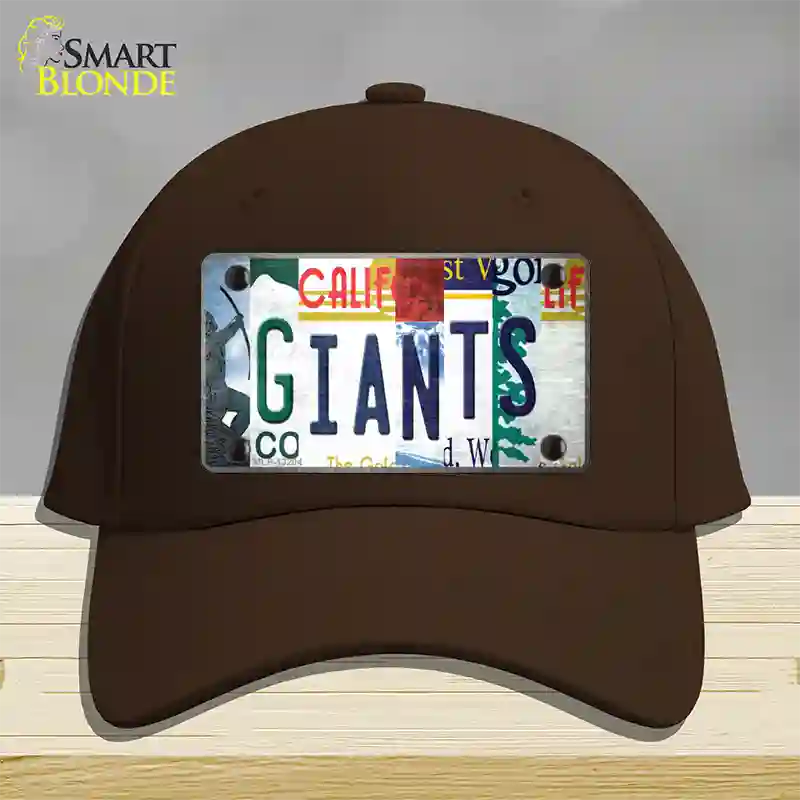 Giants Baseball Strip Art Novelty License Plate Hat Tag Cotton / Dark Brown