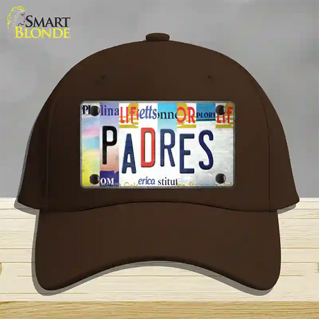 Padres Strip Art Novelty License Plate Hat Tag Cotton / Dark Brown