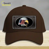 American Flag Eagle Black Novelty License Plate Hat Cotton / Dark Brown