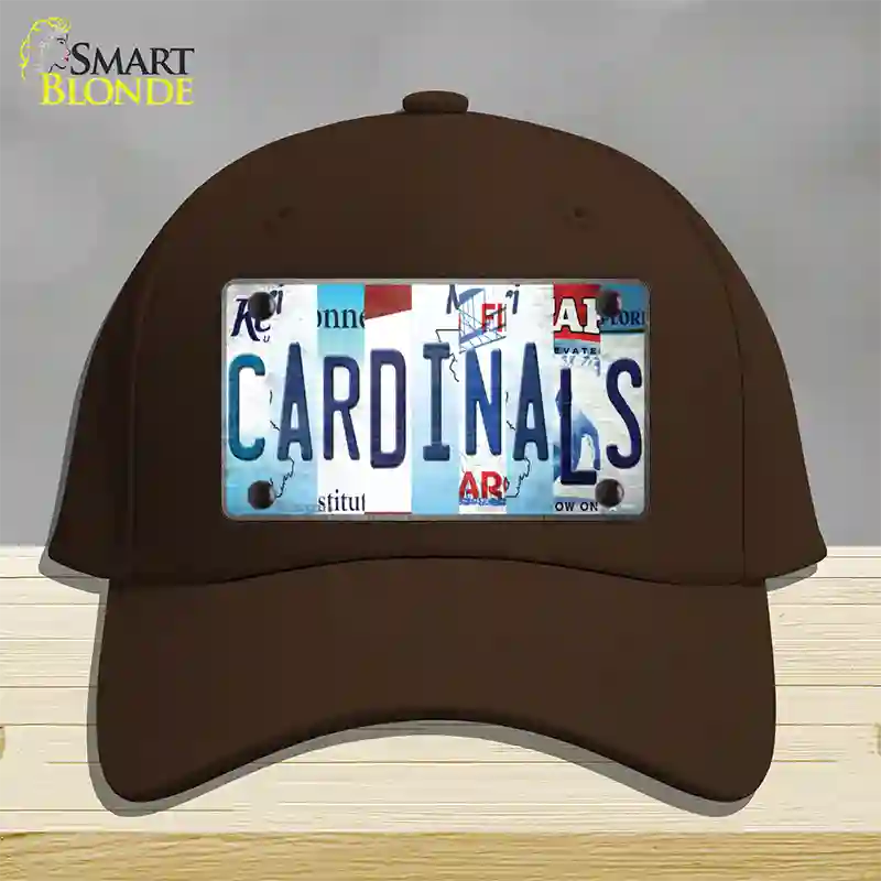 Cardinals Baseball Strip Art Novelty License Plate Hat Tag Cotton / Dark Brown