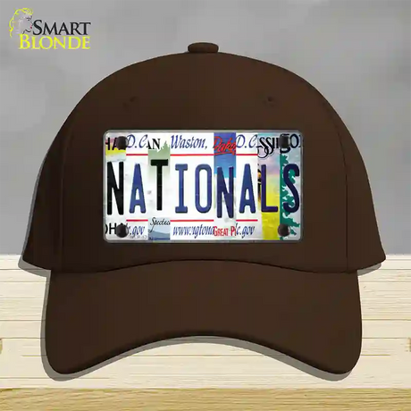 Nationals Strip Art Novelty License Plate Hat Tag Cotton / Dark Brown