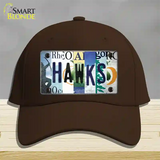 Hawks Strip Art Novelty License Plate Hat Tag Cotton / Dark Brown